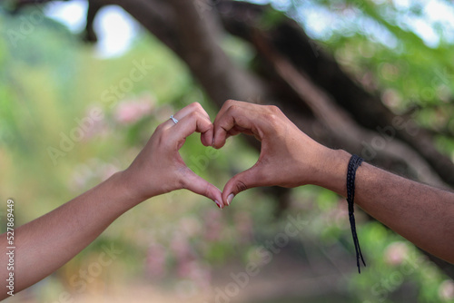 Symbol of love formed by hands © Subashchandar