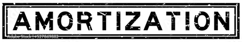 Grunge black amortization word square rubber seal stamp on white background