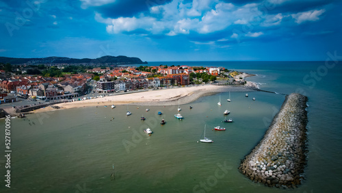 Fototapeta Naklejka Na Ścianę i Meble -  rhos on sea beach, wales, uk. aerial view 18