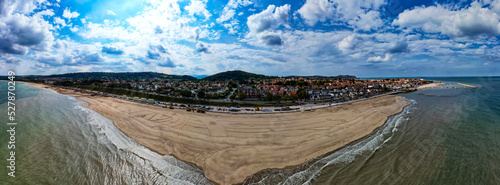 rhos on sea beach, wales, uk. aerial view 1