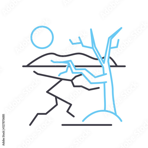 dry land line icon, outline symbol, vector illustration, concept sign