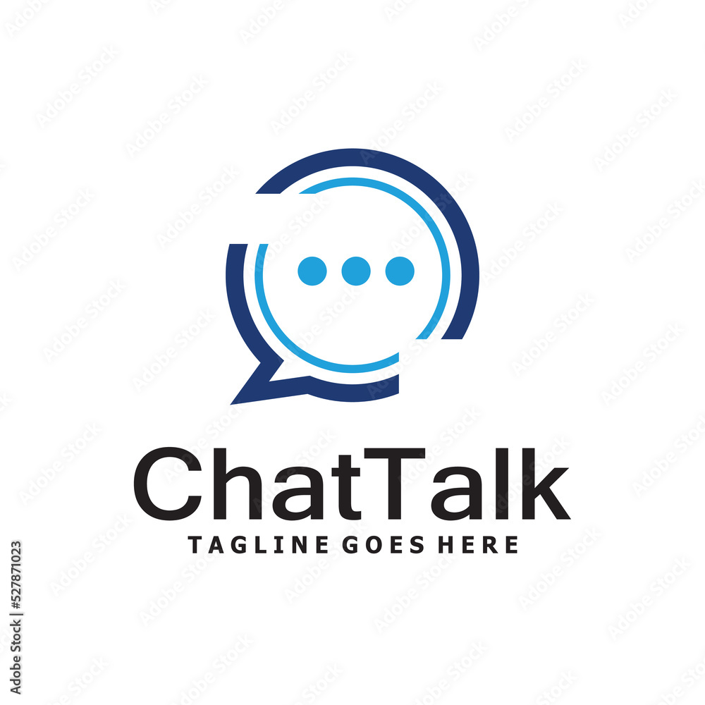 Obraz premium chat bubble logo icon vector illustration template