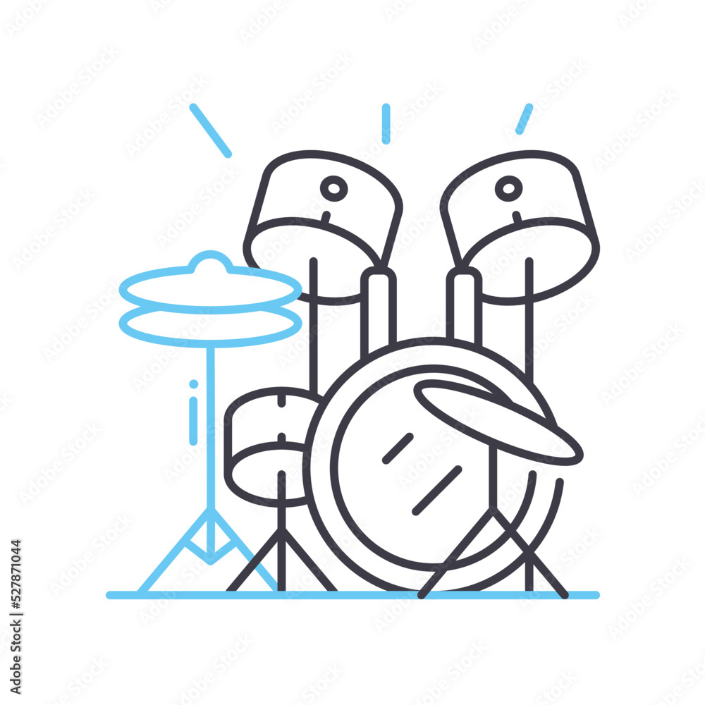 drums line icon, outline symbol, vector illustration, concept sign drums line icon, outline symbol, vector illustration, concept sign