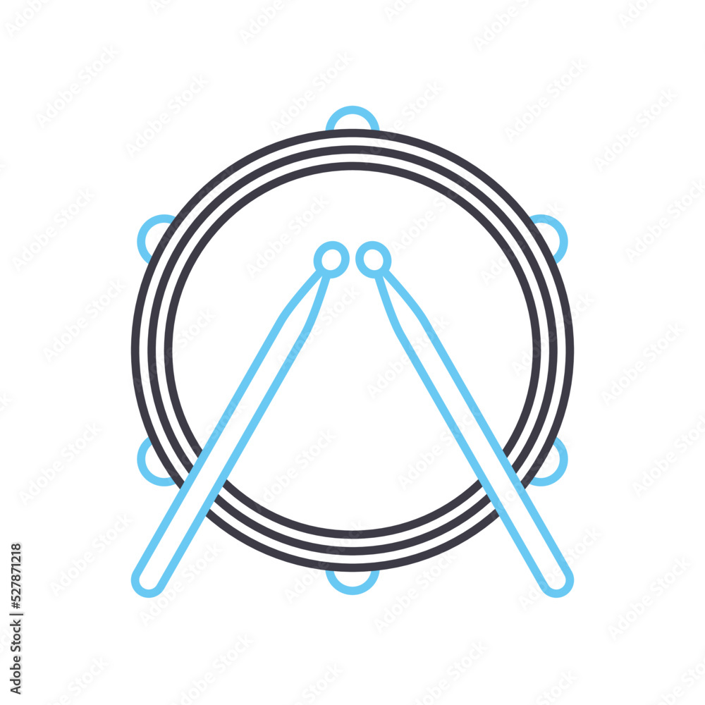Fototapeta premium drum beats line icon, outline symbol, vector illustration, concept sign
