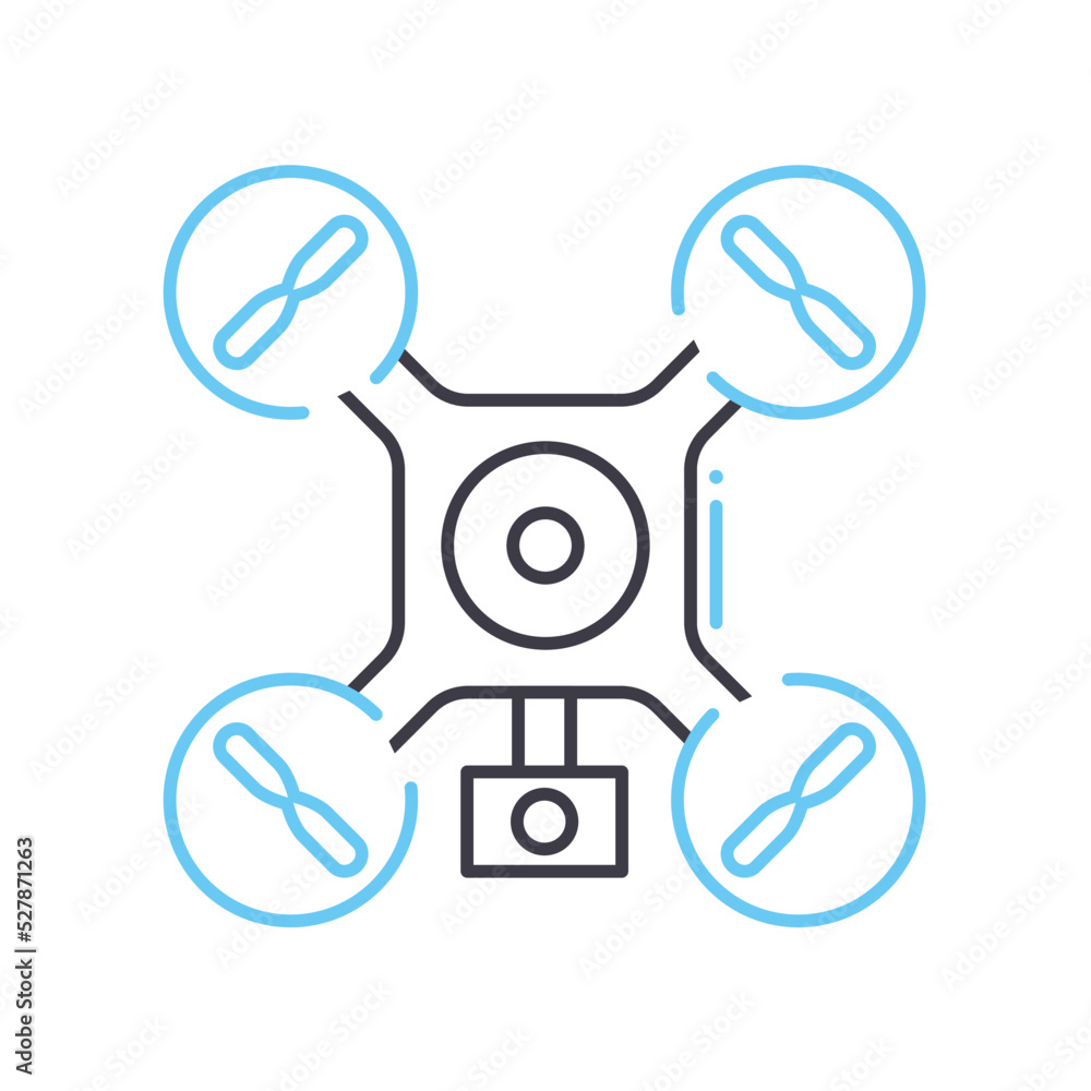 drone line icon, outline symbol, vector illustration, concept sign drone line icon, outline symbol, vector illustration, concept sign