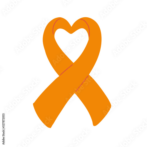 National Bullying Prevention Month October web banner. Orange support and awareness ribbon symbol. Vector illustration