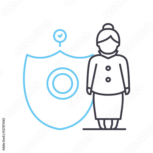 elder law line icon, outline symbol, vector illustration, concept sign