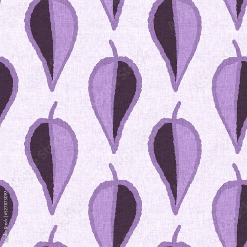 Gender neutral purple botanical foliage seamless raster background. Simple whimsical 2 tone pattern. Kids floral nursery wallpaper or scandi all over print.