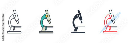microscope icon logo vector illustration. microscope symbol template for graphic and web design collection