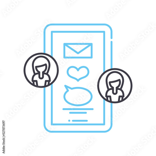 earned media line icon, outline symbol, vector illustration, concept sign