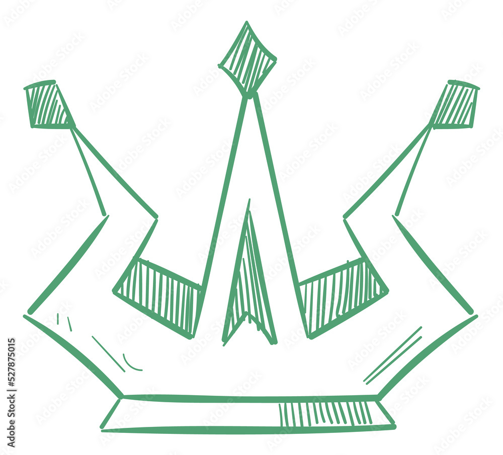 Funny crown in hand drawn style. Royal symbol Funny crown in hand drawn style. Royal symbol