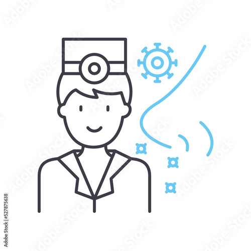ent line icon, outline symbol, vector illustration, concept sign