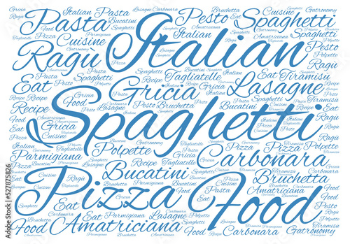 Word cloud photography, Italian Food.