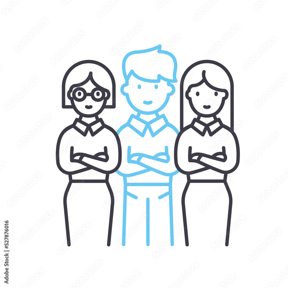 employees line icon, outline symbol, vector illustration, concept sign employees line icon, outline symbol, vector illustration, concept sign