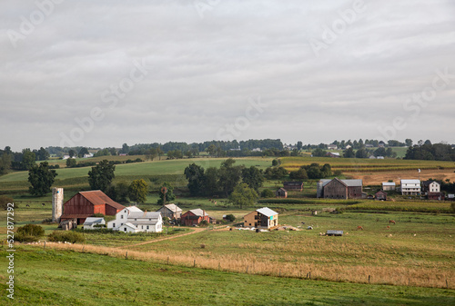 Amish farms in the beautiful farmland of Holmes County, Ohio