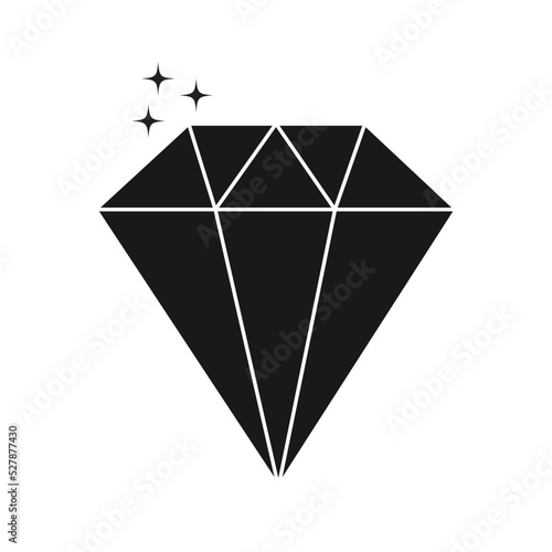 Diamond line icon on white background