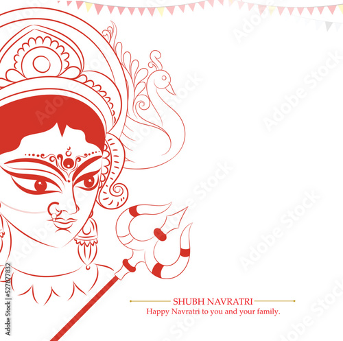 
vector creative illustration of Goddess Durga for Happy Navratri,durga puja.