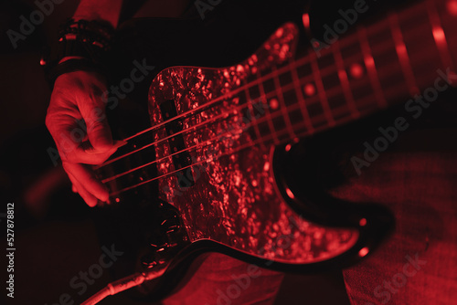 Close up of man playing guitar