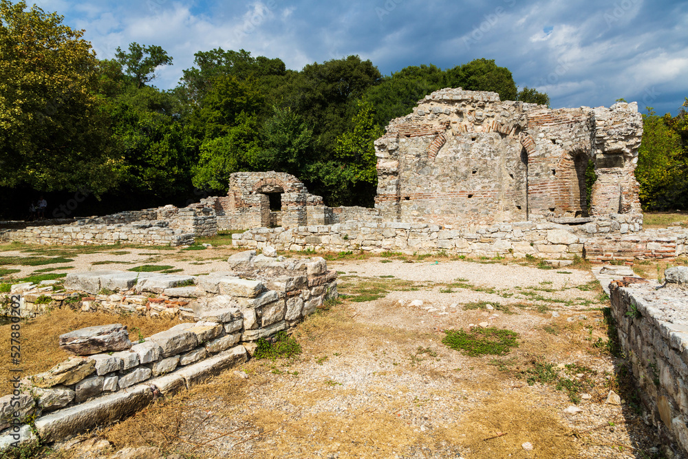 Ruins in Butrint national park, part of UNESCO heritage. Saranda, Albania