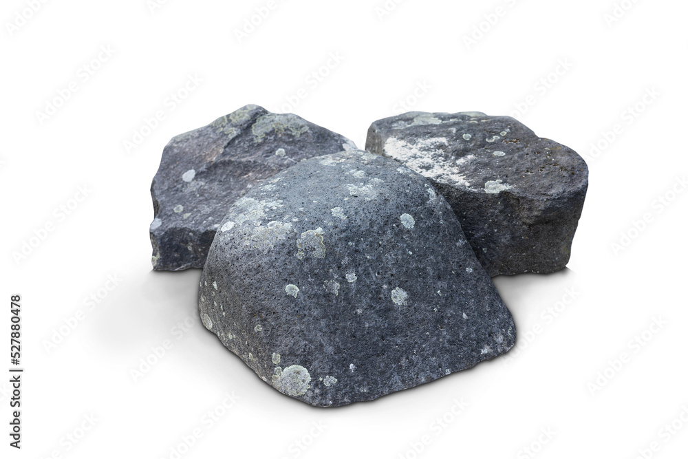 three grey rocks to cut out. isolated stones against a white background. ideal for image composing three grey rocks to cut out. isolated stones against a white background. ideal for image composing