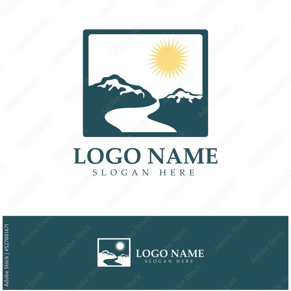River Logo vector icon illustration design template River Logo vector icon illustration design template