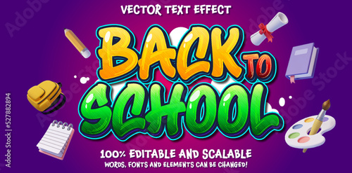 Back to School editable vector text effect