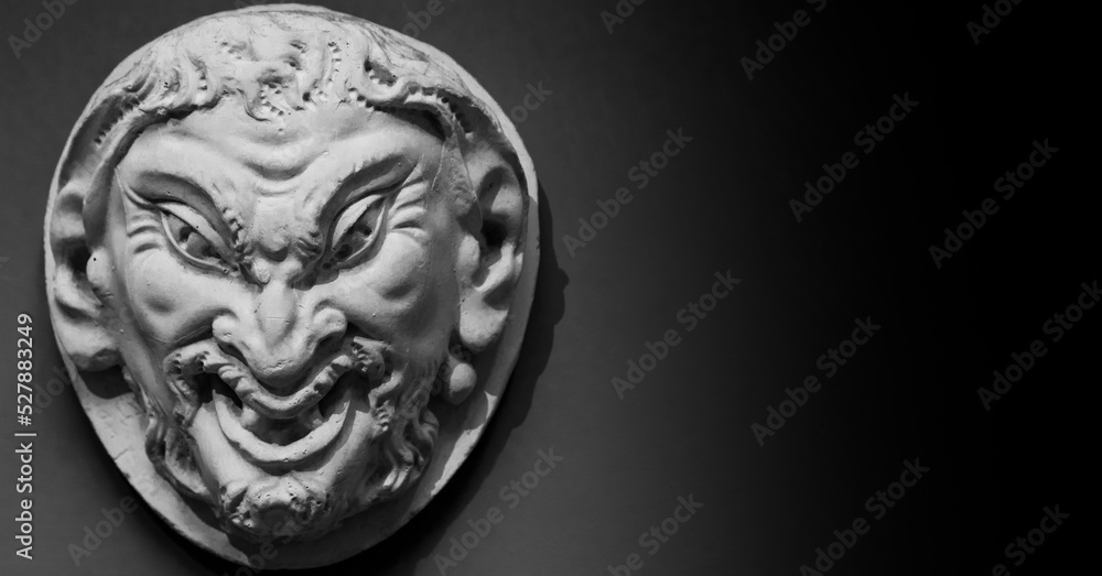 Fototapeta premium Demon head with copy space. Demonic monster evil face.