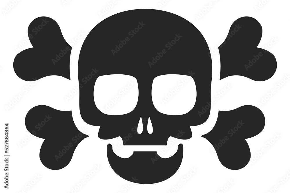 Skull and bones icon. Danger death symbol. Poison sign Skull and bones icon. Danger death symbol. Poison sign