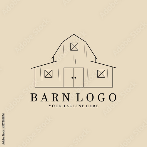 Abstract elegant barn line logo icon vector design. farm lined vector sign