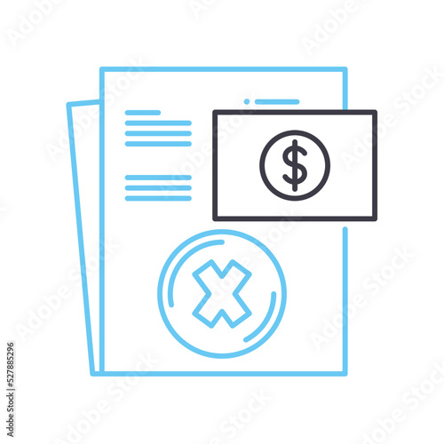 fraudulent documents line icon, outline symbol, vector illustration, concept sign