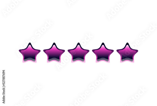紫色の5つ星 - 星5･評価･口コミ･レビューのイメージ素材
