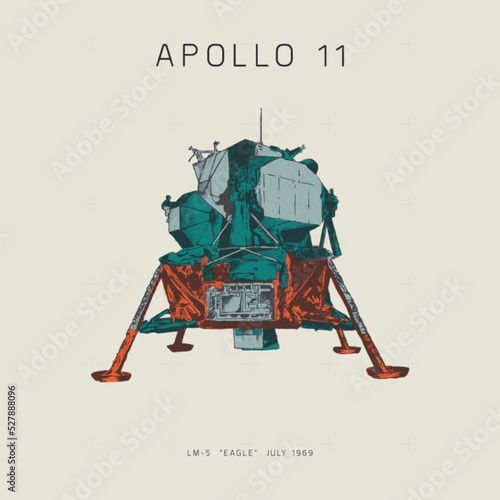 apollo 11 space rocket vector illustration photo