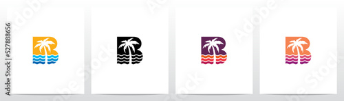 Palm Tree On Letter Logo Design B