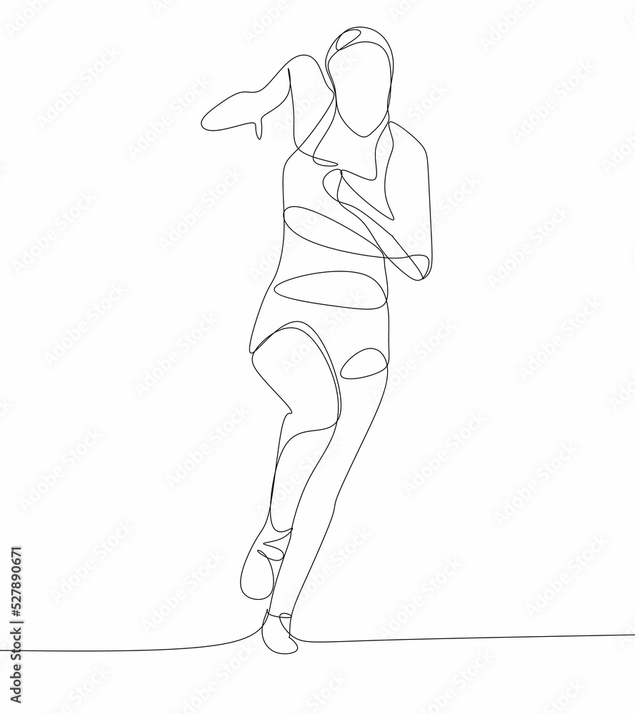 Woman going for sport, fitness drawing Woman going for sport, fitness drawing