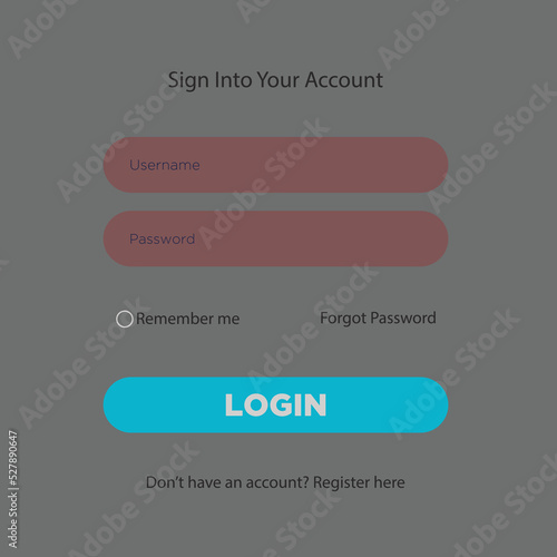 login form page. Vector template for your design. Website ui concept