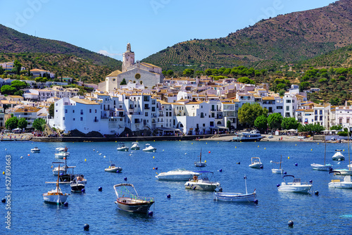 Print op canvas Famous coastal town of Catalonia on the Costa Brava with its white houses and boats, Cadaques