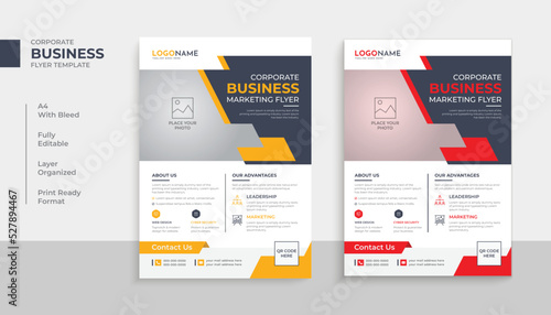 Modern corporate business flyer design or marketing flyer template layout design