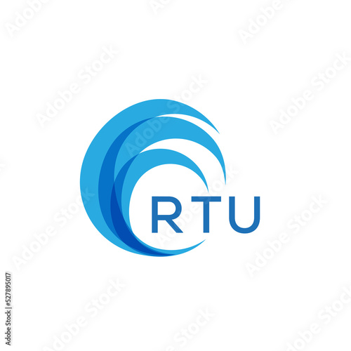 RTU letter logo. RTU blue image on white background. RTU Monogram logo design for entrepreneur and business. RTU best icon.
