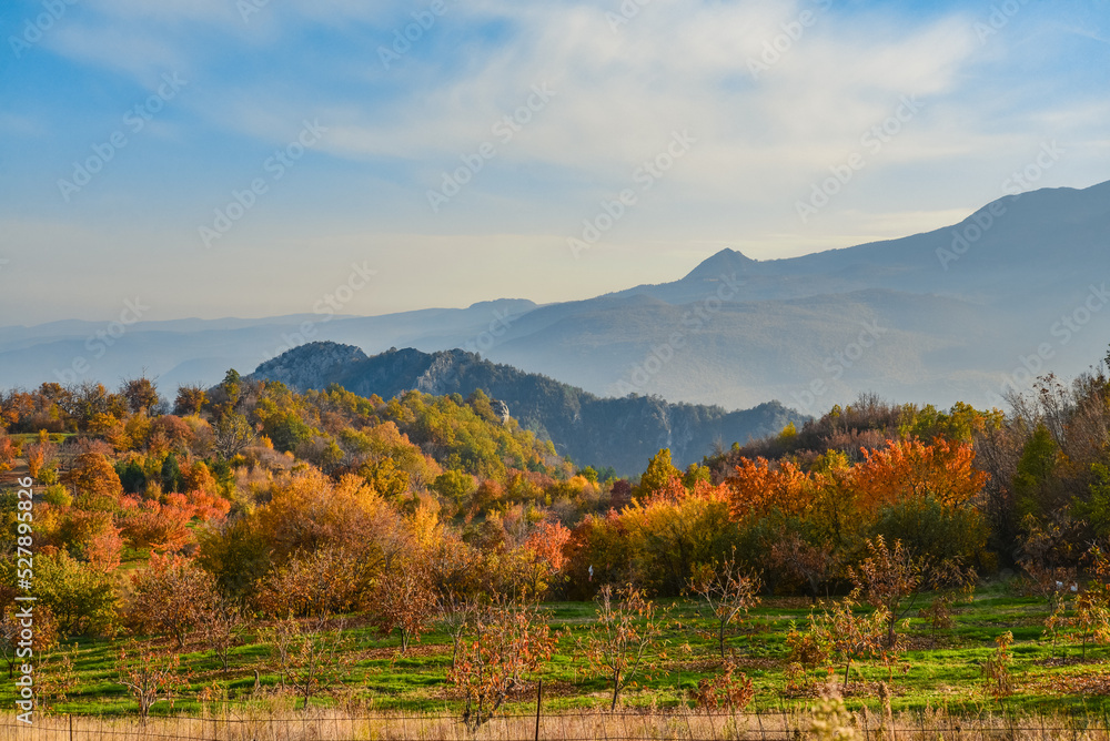 Autumn landscape in Greece  mountains