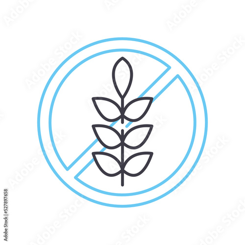 gluten free line icon, outline symbol, vector illustration, concept sign