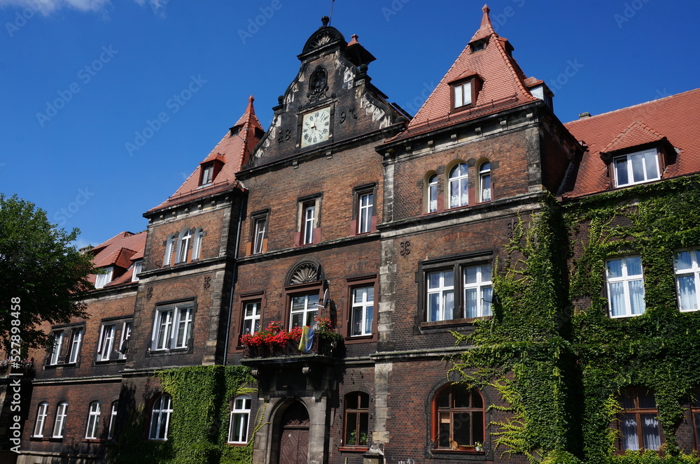Obraz premium Building built in 1897 in Neo-Renaissance style. General Directorate of Donnersmarck Mines and Smelters until 1945. Swietochlowice, Poland.