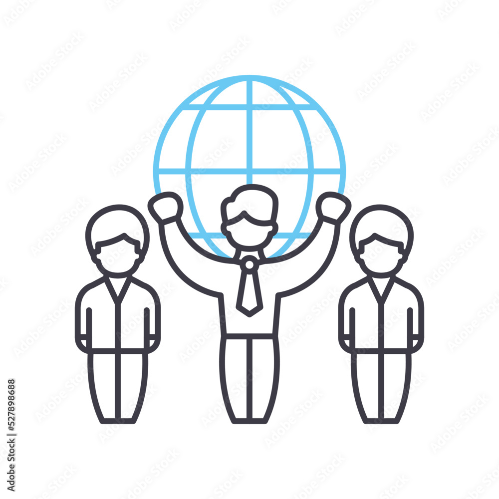 global organization line icon, outline symbol, vector illustration, concept sign global organization line icon, outline symbol, vector illustration, concept sign