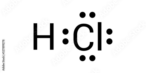 Lewis structure of hydrochloric acid (HCl)