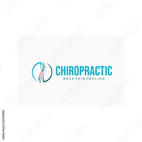 Spine logo design, Medical Chiropractic Logo In White Isolated Background, Chiropractic Logo Template Design Vector, Emblem, Design Concept, Creative Symbol, Icon