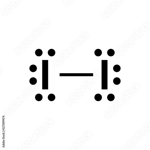 Lewis structure of iodine (I2)