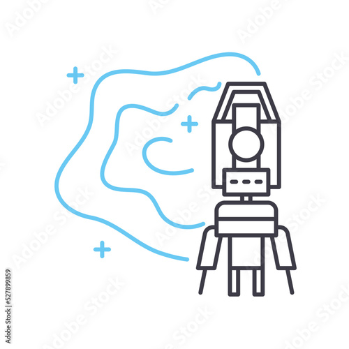 geodetic research line icon, outline symbol, vector illustration, concept sign