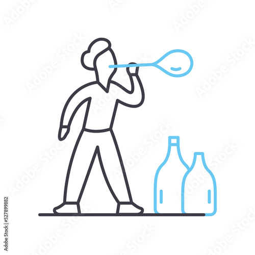 glassblowing line icon, outline symbol, vector illustration, concept sign