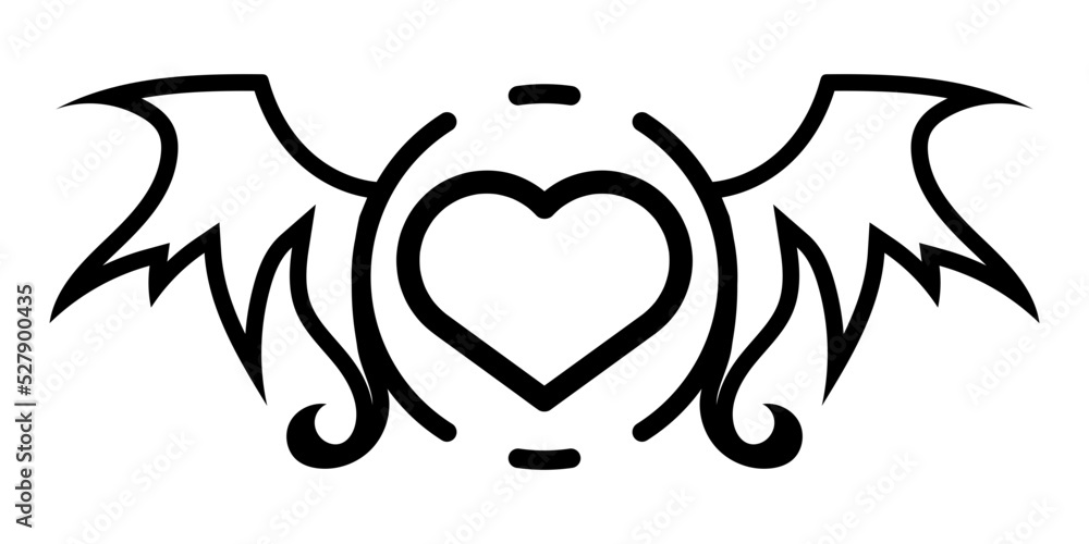 devil heart wings element
