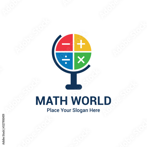 math world symbol logo vector illustration. Operation mathematics logo design