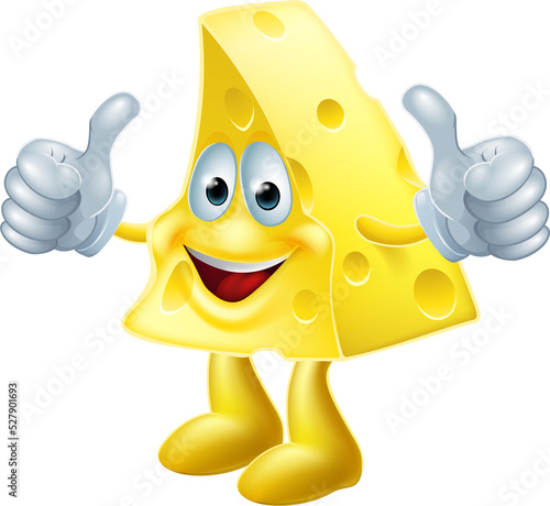 Happy cartoon cheese man
